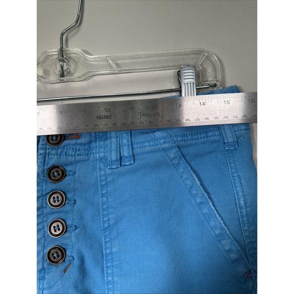 Anthropologie Shorts Womens‎ 28 Blue Cargo The Wanderer Button Fly Casual Preppy - Picture 6 of 7